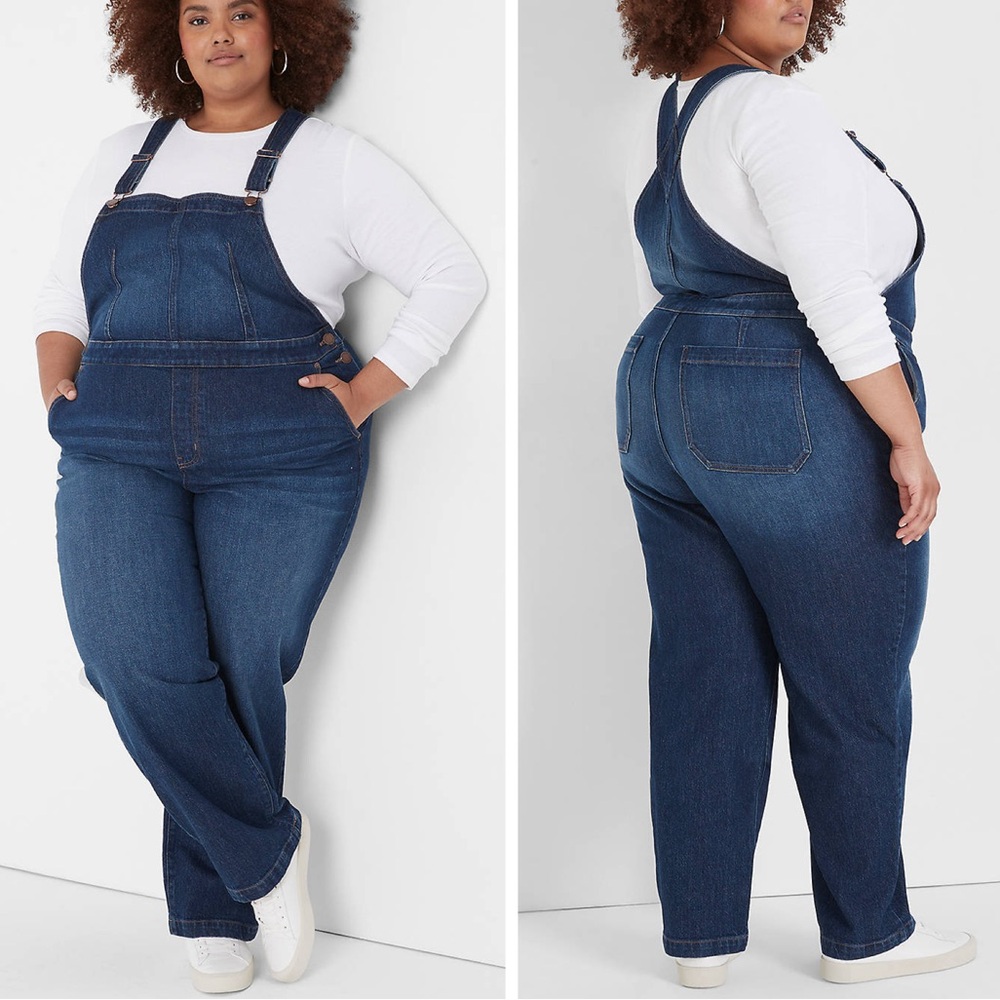 New Lane Bryant Size 24 blue denim overall